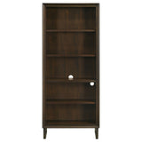 Bookcase - Marshall 5-shelf Bookcase Dark Walnut and Gunmetal