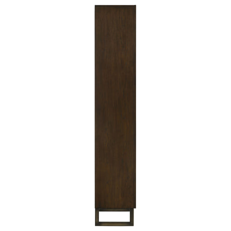 Bookcase - Marshall 5-shelf Bookcase Dark Walnut and Gunmetal