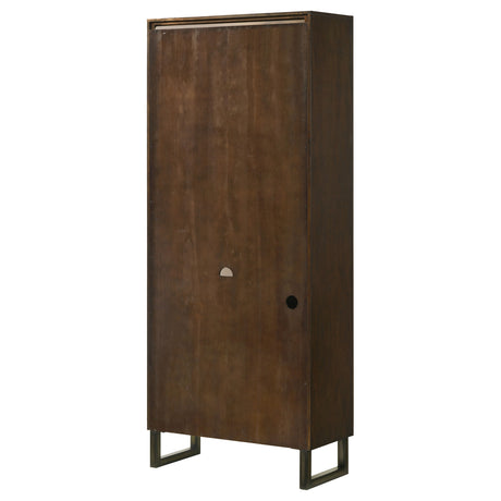 Cabinet Bookcase - Marshall 5-shelf Bookcase With Storage Cabinet Dark Walnut and Gunmetal