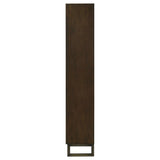 Cabinet Bookcase - Marshall 5 - shelf Bookcase With Storage Cabinet Dark Walnut and Gunmetal | Coaster | Home Elegance USA