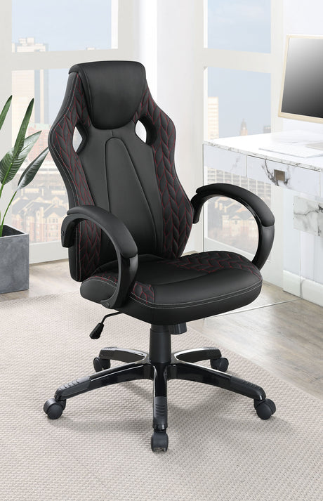 Office Chair - Carlos Arched Armrest Upholstered Office Chair Black