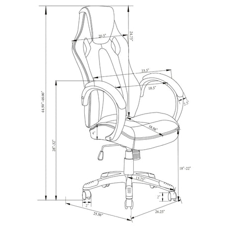 Office Chair - Carlos Arched Armrest Upholstered Office Chair Black