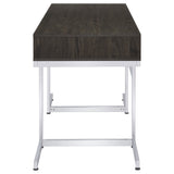 Writing Desk - Noorvik 3-drawer Writing Desk Dark Oak and Chrome