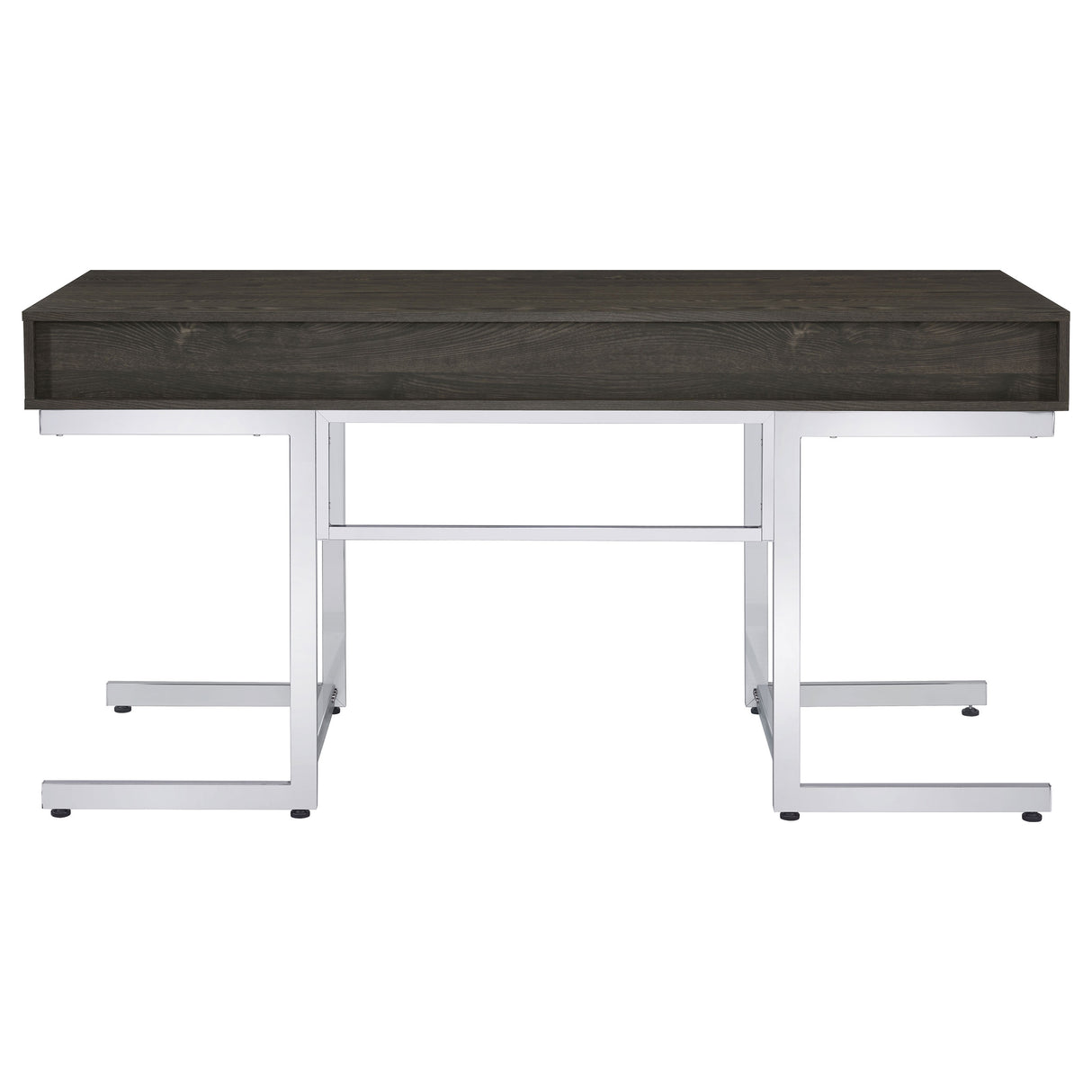 Writing Desk - Noorvik 3-drawer Writing Desk Dark Oak and Chrome