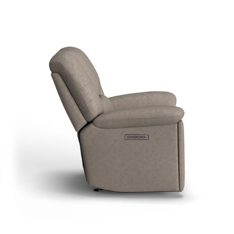Plush Transitional Leather Power Gliding Recliner With Power Headrest & Lumbar | Flexsteel
