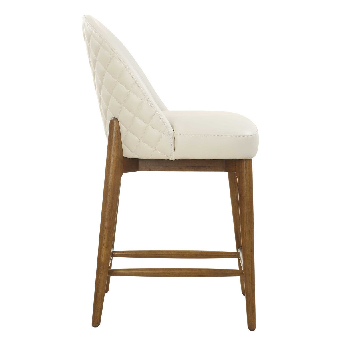 Stitches Leather Counter Stool White / Brown - White / Dark Brown by Uttermost - View 4