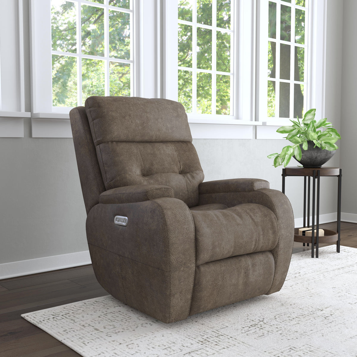Strait Leather Power Recliner With Power Headrest | Flexsteel