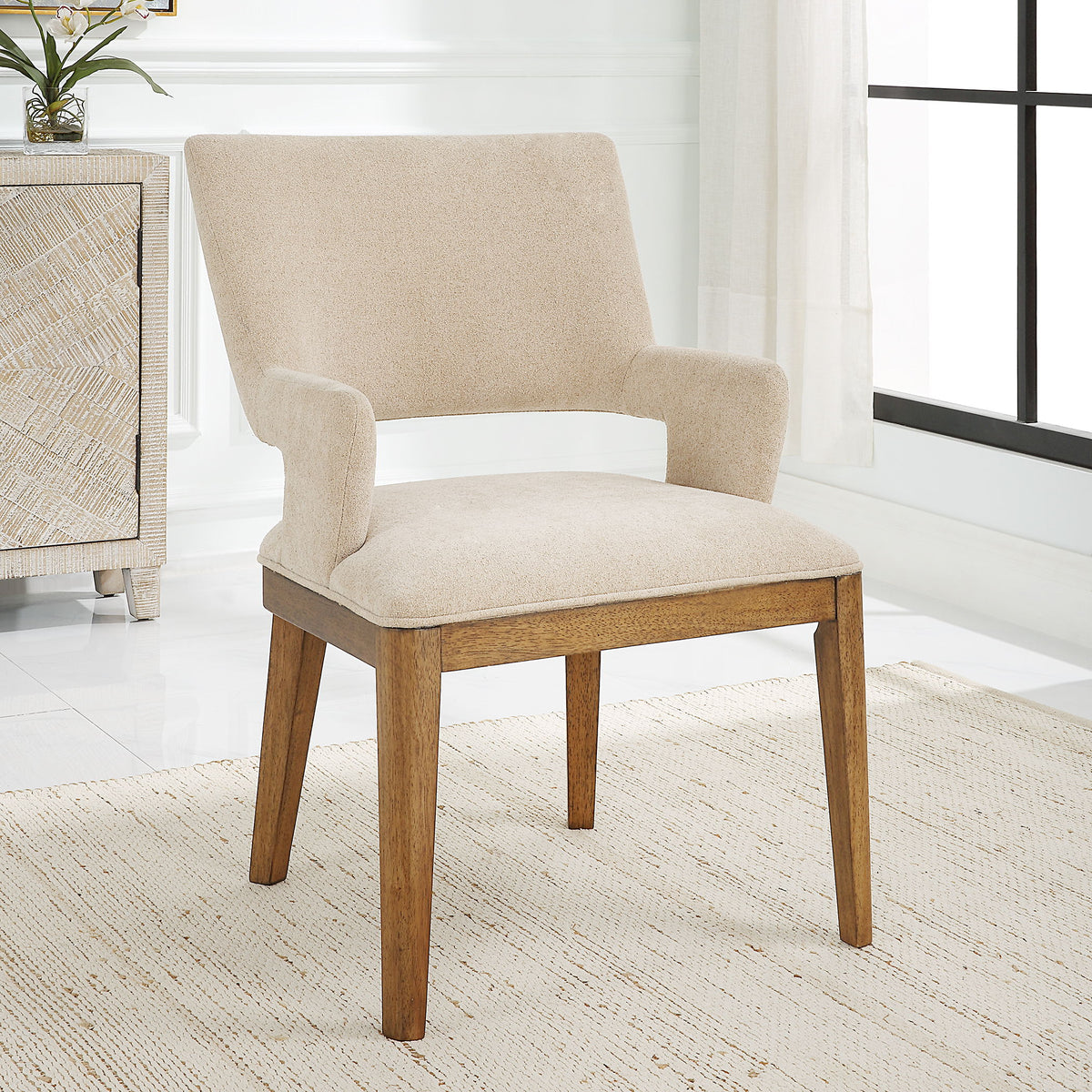 Aspect Mid-Century Dining Chair - Beige / Light Brown by Uttermost - View 2