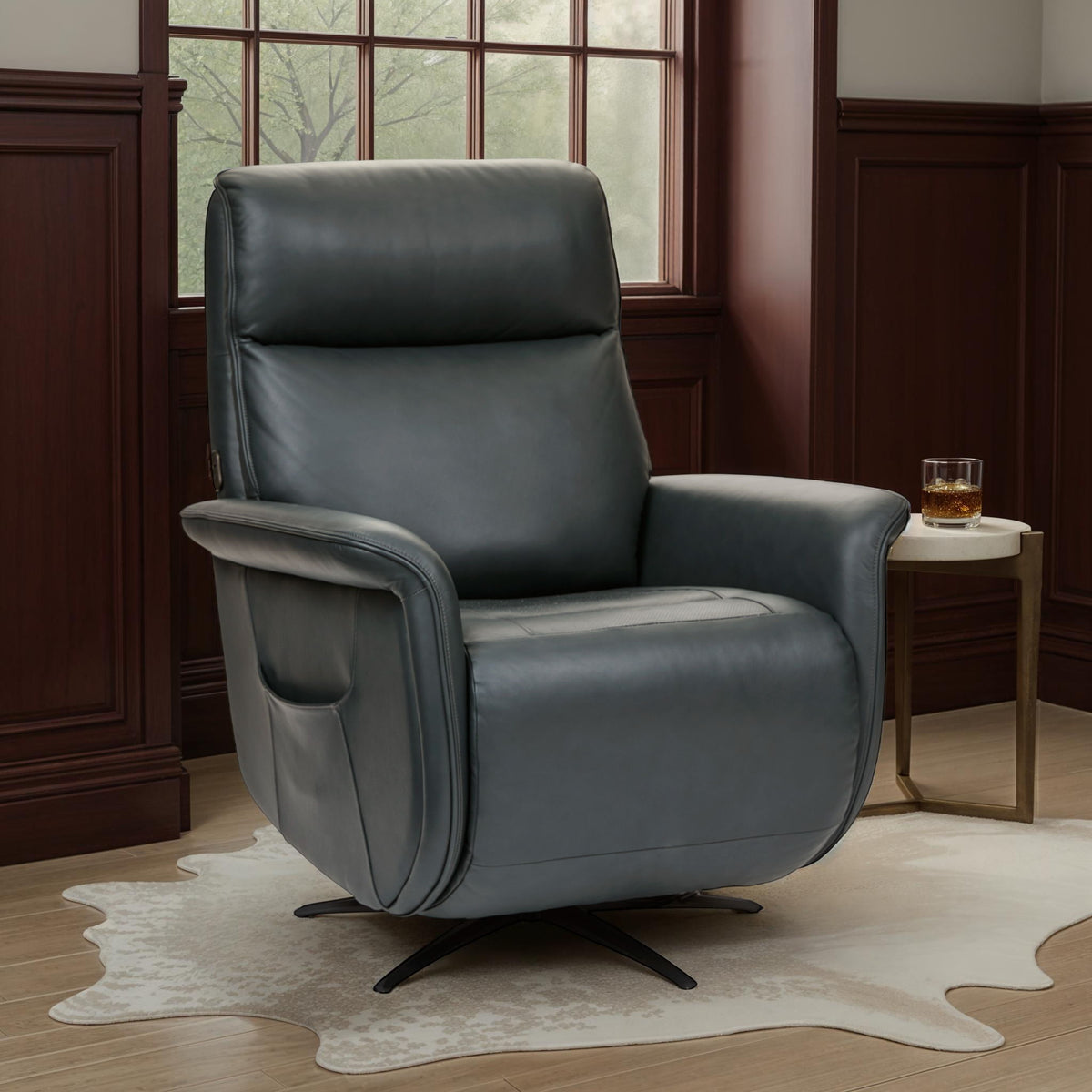 Haven Power Swivel Recliner With Power Headrest, Lumbar, Heat, Massage & Ventilation - Harbor | Flexsteel