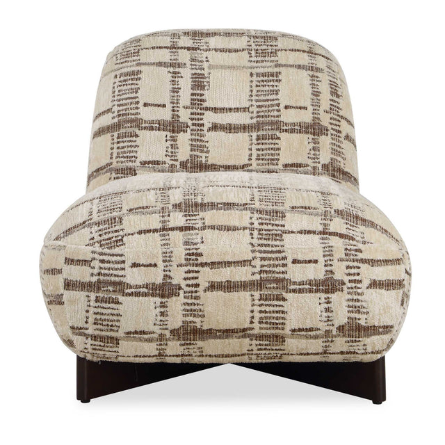 Evans Modern Armless Accent Chair Beige / Brown - Beige / Dark Brown by Uttermost - View 1