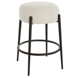 Arles Plush Counter Stool - Black / White by Uttermost - View 1