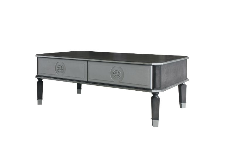 Acme - House Beatrice Coffee Table 88815 Charcoal & Light Gray Finish