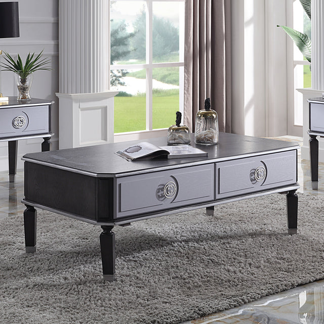 Acme - House Beatrice Coffee Table 88815 Charcoal & Light Gray Finish