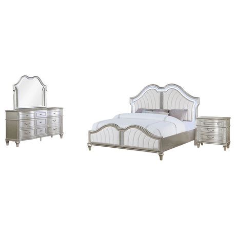 Evangeline Silver Oak 4-piece Eastern King Bedroom Set - sold by Home Elegance USA