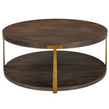 Palisade Round Wood Coffee Table - Dark Brown by Uttermost - View 5