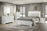 Blaze Upholstered Modern Style 5 Pc King Bedroom Set with LED Headboard Made with Wood in White