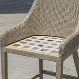 Paloma Outdoor Wicker Counter Stool Brown / Gray / White - Light Brown / White by Uttermost - View 9
