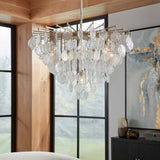 Goccia 6 Light Tear Drop Glass Pendant White - Gold by Uttermost - View 2