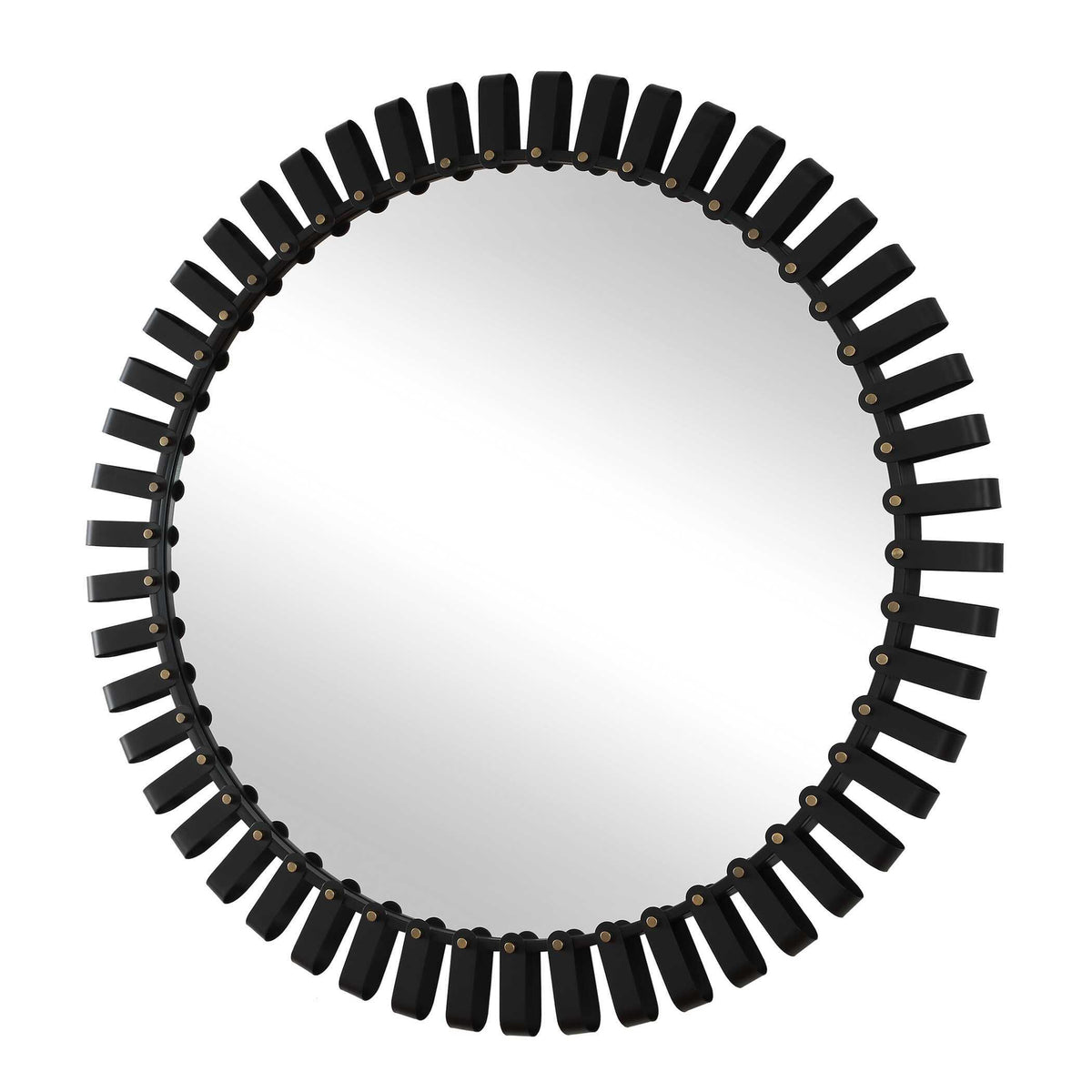 Jael Round Iron Bands Mirror - Black by Uttermost - View 4