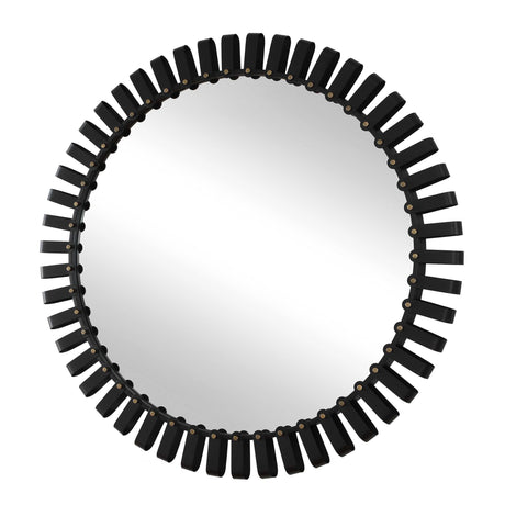 Jael Round Iron Bands Mirror - Black by Uttermost - View 4
