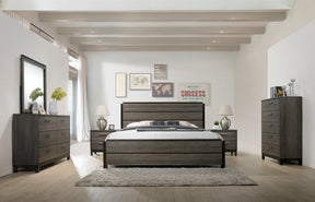 Ioana Antique Grey Wood 6-piece King Size Bedroom Set, Dresser, Mirror, 2 Night Stands , Chest - sold by Home Elegance USA