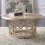 HD-7006 Beige & Gold 3-Piece Living Room Set | Homey Design