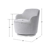 Hobart Casual Swivel Chair - Light Gray by Uttermost - View 10