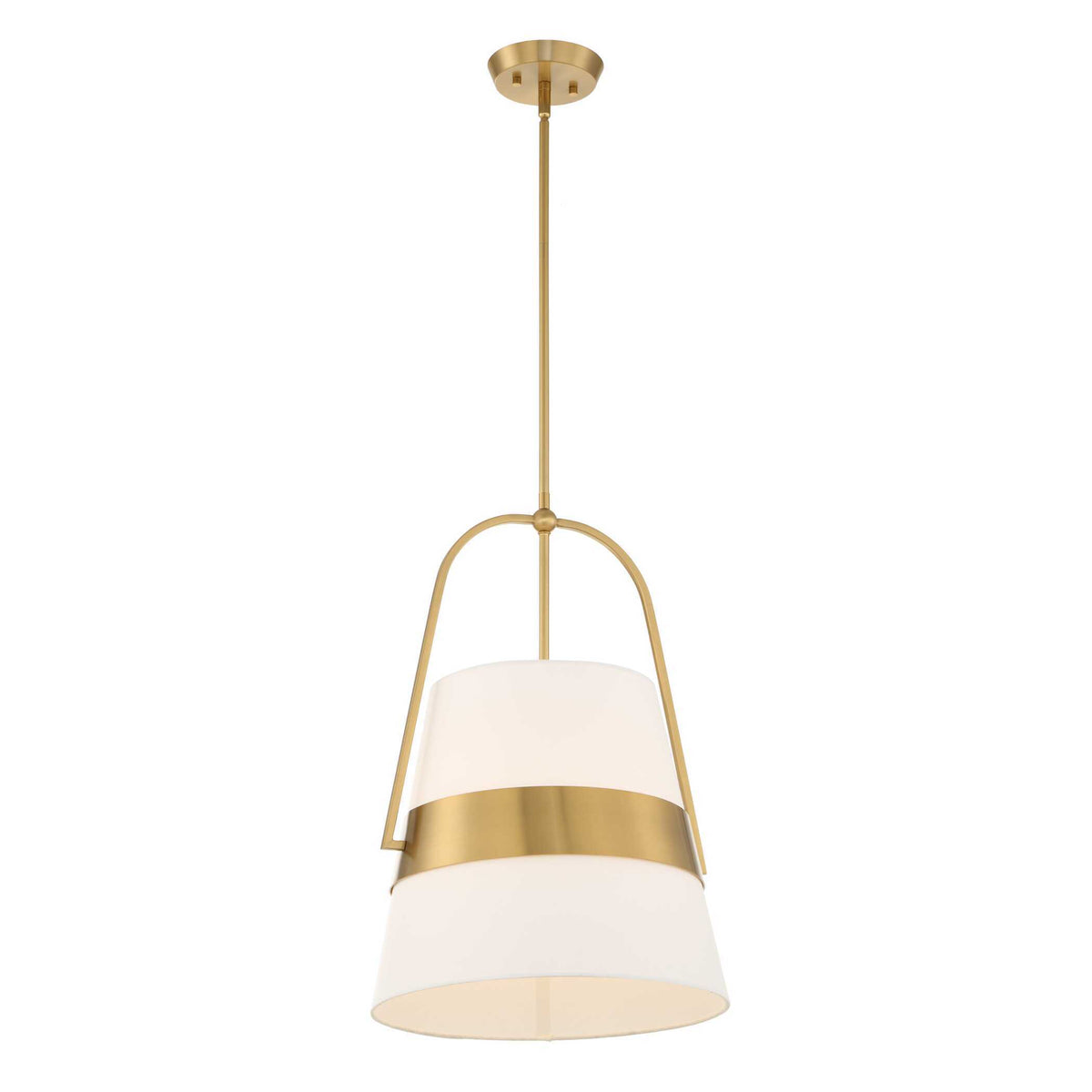 Harness 1 Light Shade Pendant White / Gold - Gold / White by Uttermost - View 4