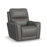 Carter Power Lift Recliner With Power Headrest, Lumbar, Heat & Massage - Smoke | Flexsteel