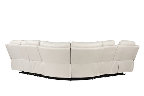 Lacrosse Modern Style power recliner sectional with Bluetooth speaker and LED made with wood & metal in Beige(CA INVENTORY) - sold by Home Elegance USA