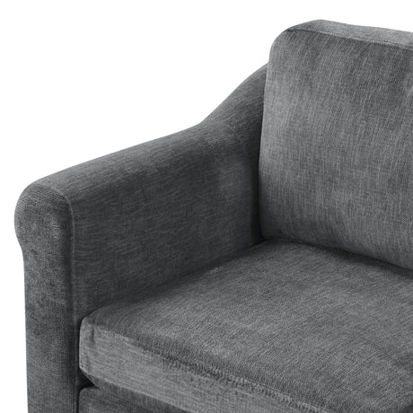 U-shaped Sectional Sofa Chenille Upholstered with Movable Storage Ottoman, Dark Gray, 111.8' - sold by Home Elegance USA