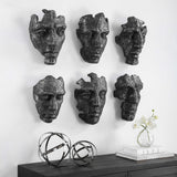 Self-Portrait Metallic Wall Decor (Set of 6) - Black by Uttermost - View 3