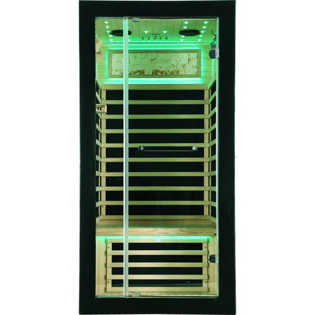 Single-Person Starlight Ceiling Far-Infrared Sauna Room – Hemlock Wood - sold by Home Elegance USA