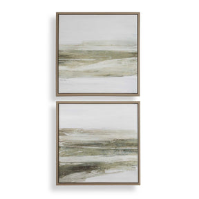 All Of A Sudden Framed Canvases (Set of 2) Black / Brown / Gray / Green - Green / Gray by Uttermost - View 1