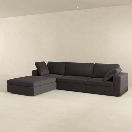 Cecilia Modular Corner Sectional Modern Fabric Sofa Dark Gray Sturdy Design - sold by Home Elegance USA