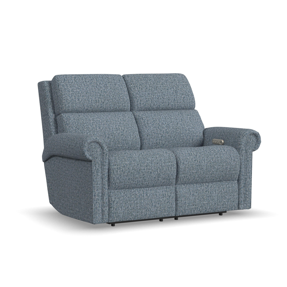 Bernard Power Reclining Loveseat With Power Headrest & Lumbar, Nailhead Trim | Flexsteel