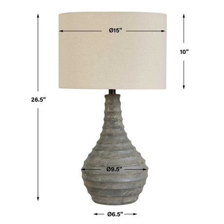 Stratum Rustic Outdoor Table Lamp - Gray by Uttermost - View 8