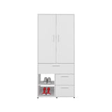 Armoire 70.90' H, 2 Doors, 3 Drawers, 2 Shelves, 6 Legs, White - Bedroom - sold by Home Elegance USA