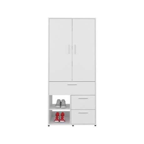 Armoire 70.90' H, 2 Doors, 3 Drawers, 2 Shelves, 6 Legs, White - Bedroom - sold by Home Elegance USA