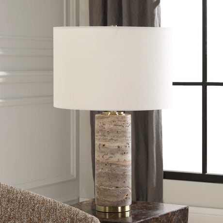 Cortado Travertine Table Lamp - Gray by Uttermost - View 2