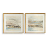 So Golden Abstract Landscape Prints (Set of 2) Black / Blue / Brass / Gold / Gray / Pink / White - Light Brown / Light Blue by Uttermost - View 1