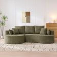 106 in. 2 - Piece Fabric Cloud Curved Sectional Boucle Sofa,CHAISE LOUNGE, FOREST GREEN - sold by Home Elegance USA