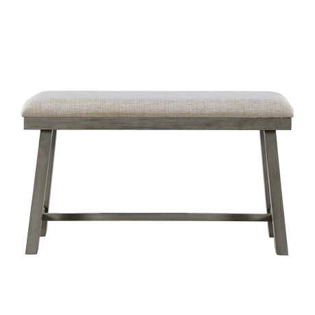 4PC Counter Height Dining Set Light Gray Finish Counter Height Table with Bench 2x Stools Foam Cushioned Seats Kitchen Dining Breakfast Furniture - sold by Home Elegance USA