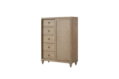 Queen Canopy Bedroom Set with a 2 Drawer Nightstand. a modern Dresser with Poster Mirror and a Door Chest. - sold by Home Elegance USA