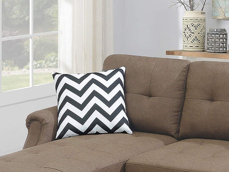 Living Room Corner Sectional Light Coffee Polyfiber Chaise sofa Reversible Sectional - sold by Home Elegance USA