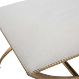 Crossing Small Bench - White / Gold by Uttermost - View 5