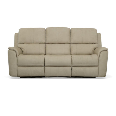 Henry Power Reclining Sofa With Power Headrests & Lumbar - Beige | Flexsteel