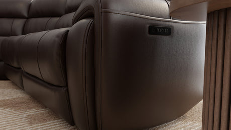 6-Piece Leather Power Sectional in Brazil Tobacco - sold by Home Elegance USA