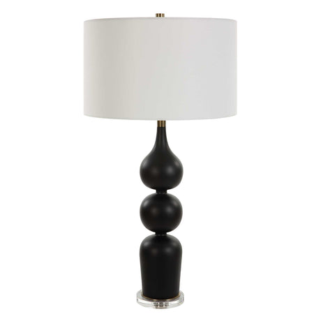 Caviar Table Lamp - Black / White by Uttermost - View 4