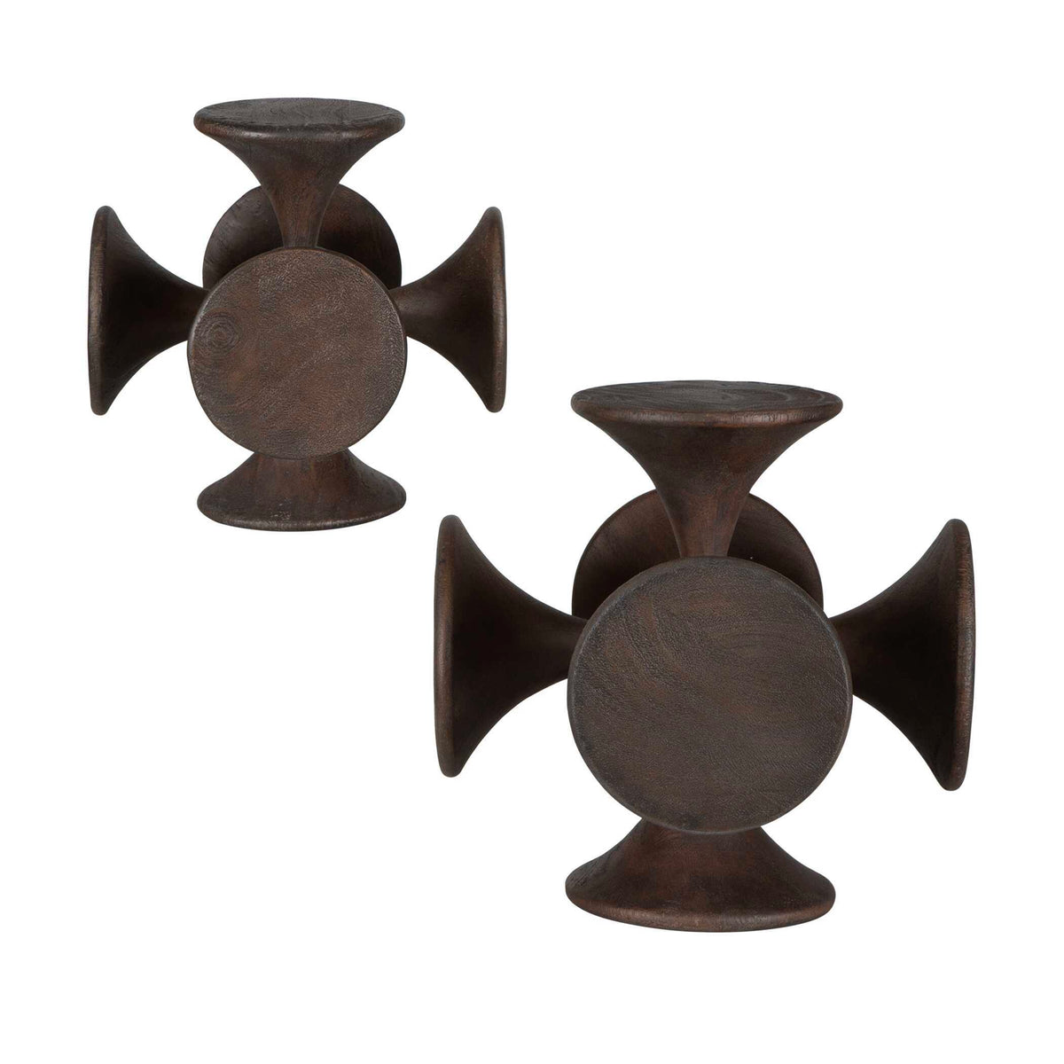 Balanced Harmony Wooden Sculptures (Set of 2) - Dark Brown by Uttermost - View 5